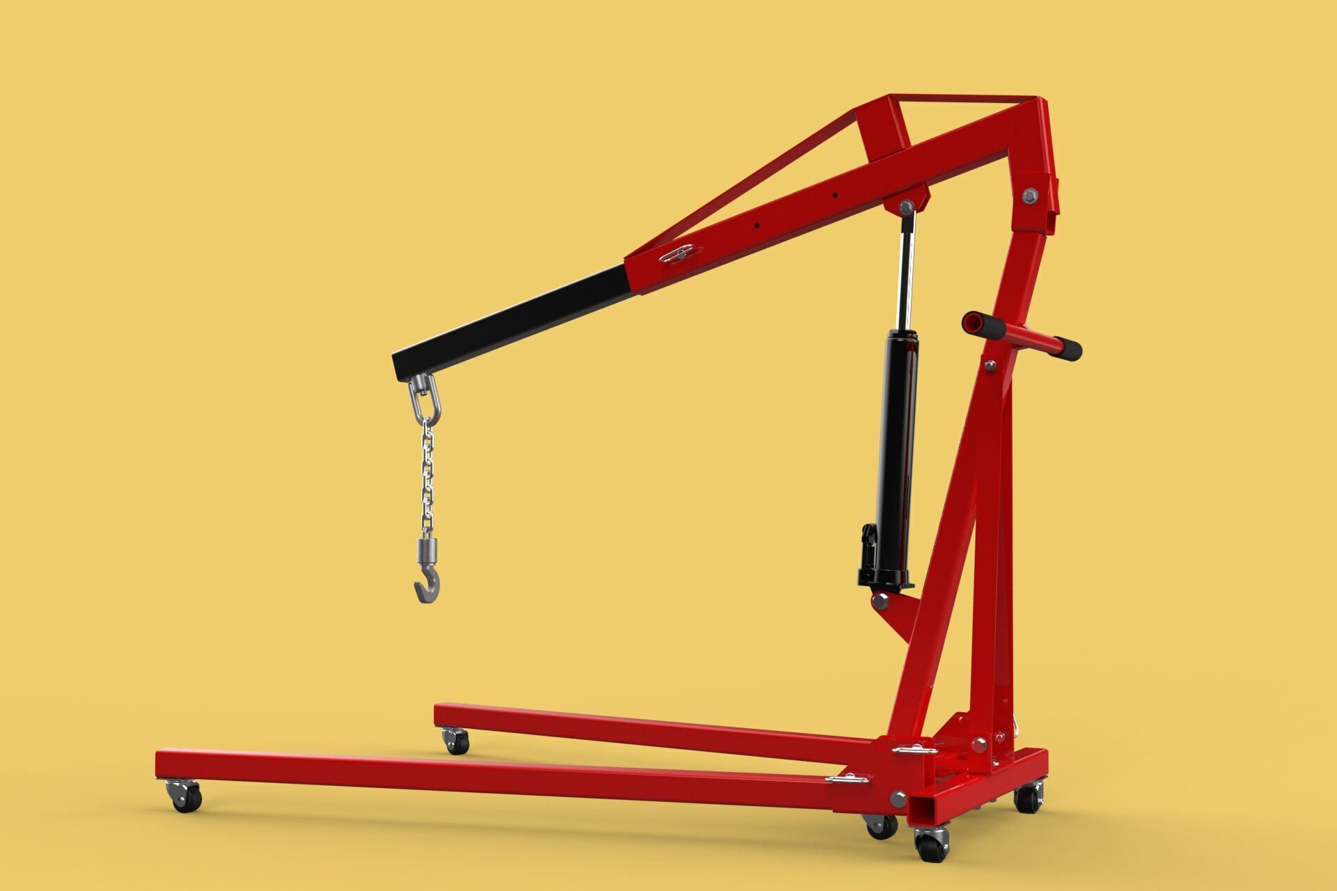 HYDRAULIC JACK ENGINE STAND CRANE HOIST LIFTING FOLDABLE MOBILE 3D model_32