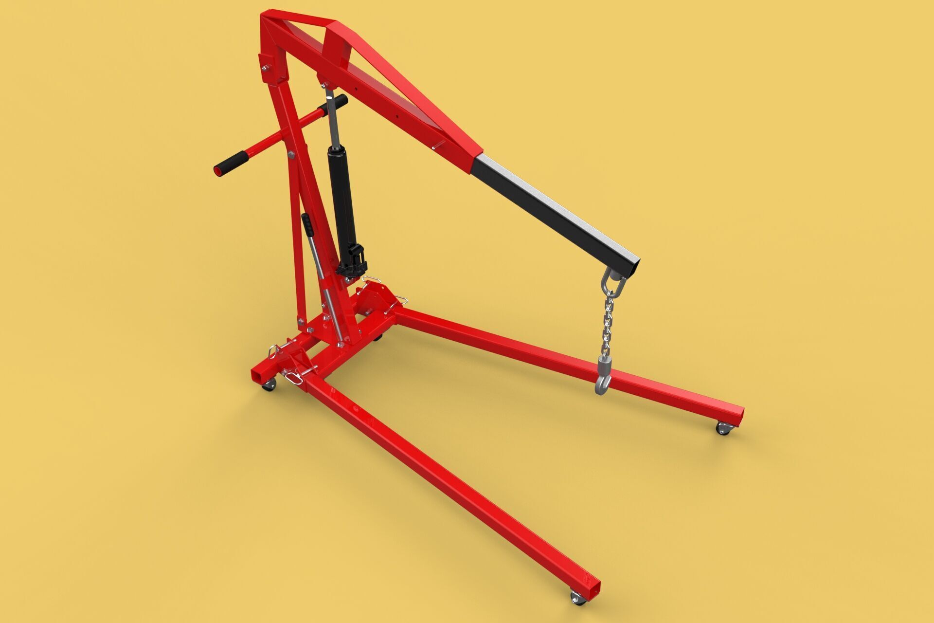 HYDRAULIC JACK ENGINE STAND CRANE HOIST LIFTING FOLDABLE MOBILE 3D model_10
