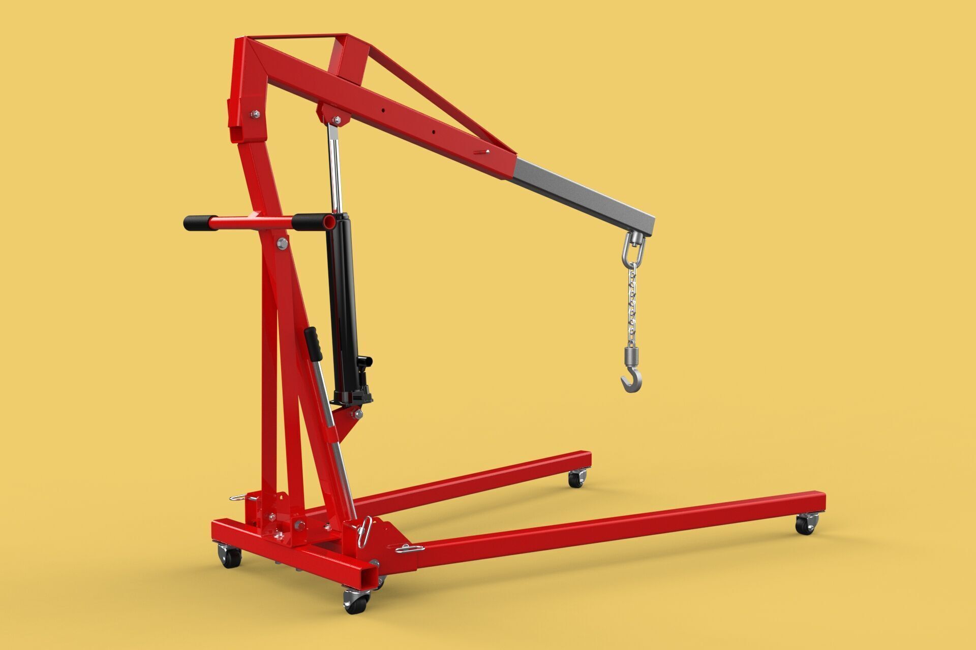 HYDRAULIC JACK ENGINE STAND CRANE HOIST LIFTING FOLDABLE MOBILE 3D model_14