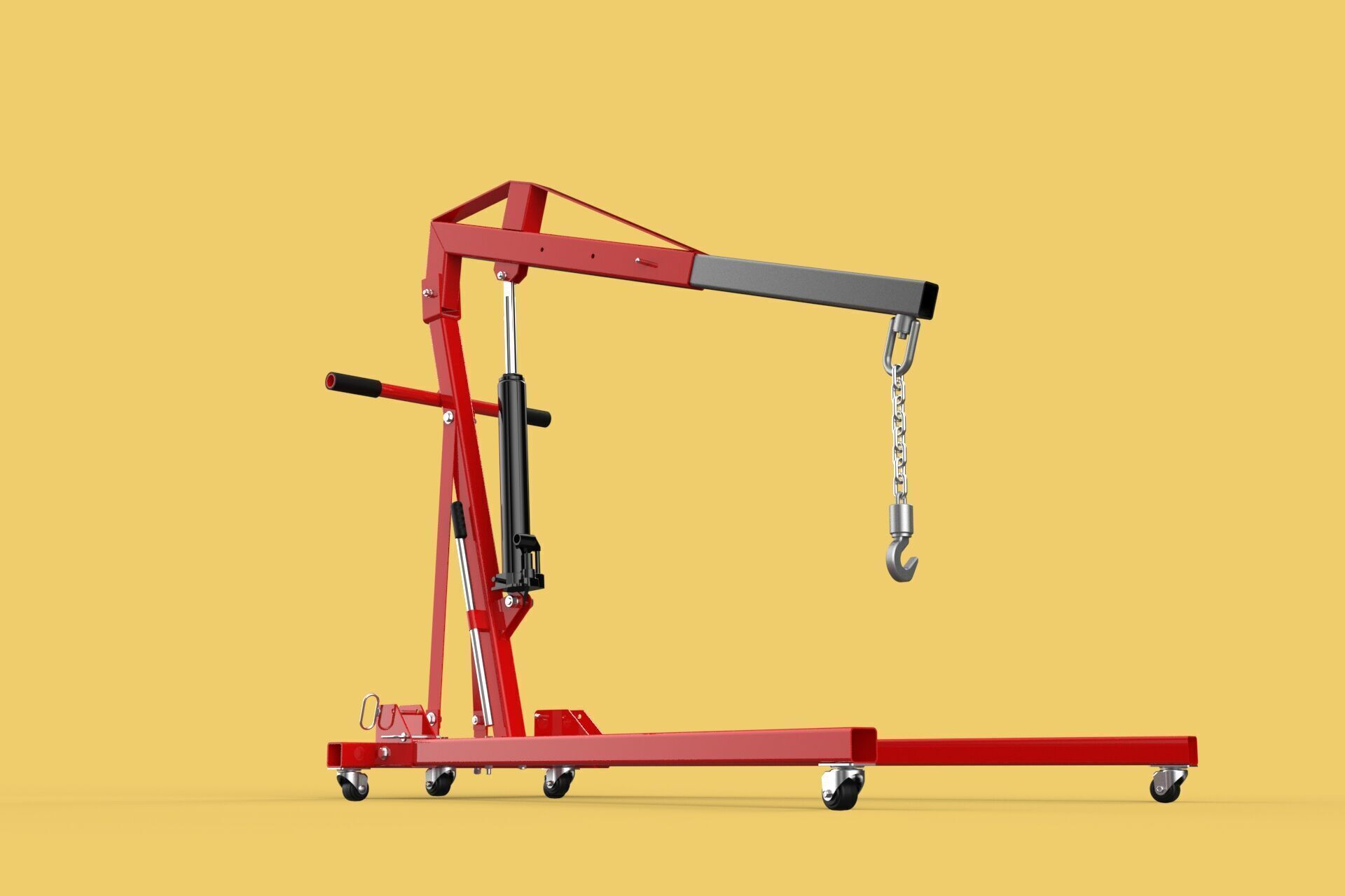 HYDRAULIC JACK ENGINE STAND CRANE HOIST LIFTING FOLDABLE MOBILE 3D model_19