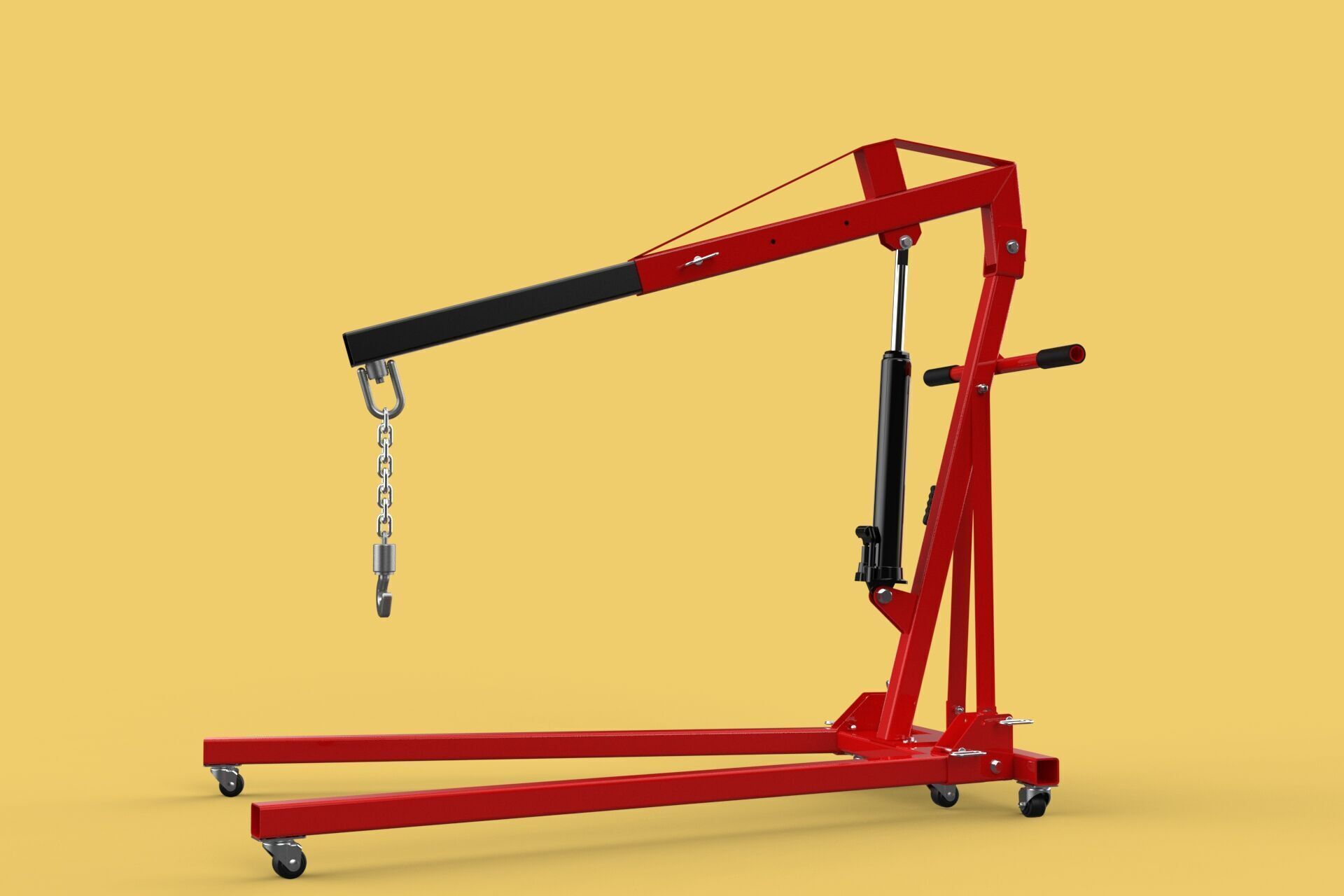 HYDRAULIC JACK ENGINE STAND CRANE HOIST LIFTING FOLDABLE MOBILE 3D model_33