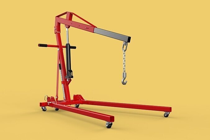 HYDRAULIC JACK ENGINE STAND CRANE HOIST LIFTING FOLDABLE MOBILE 3D model