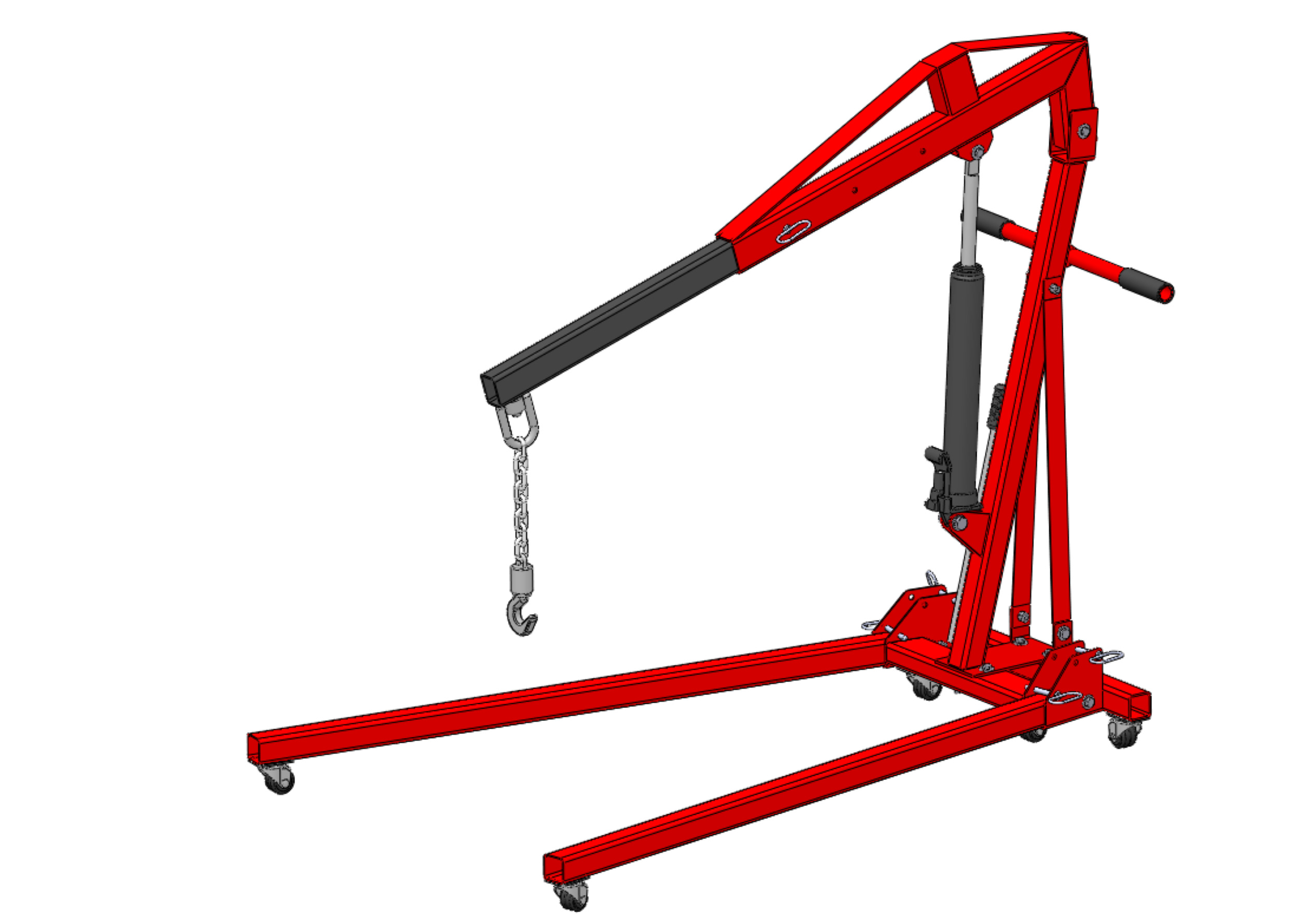 HYDRAULIC JACK ENGINE STAND CRANE HOIST LIFTING FOLDABLE MOBILE 3D model_37