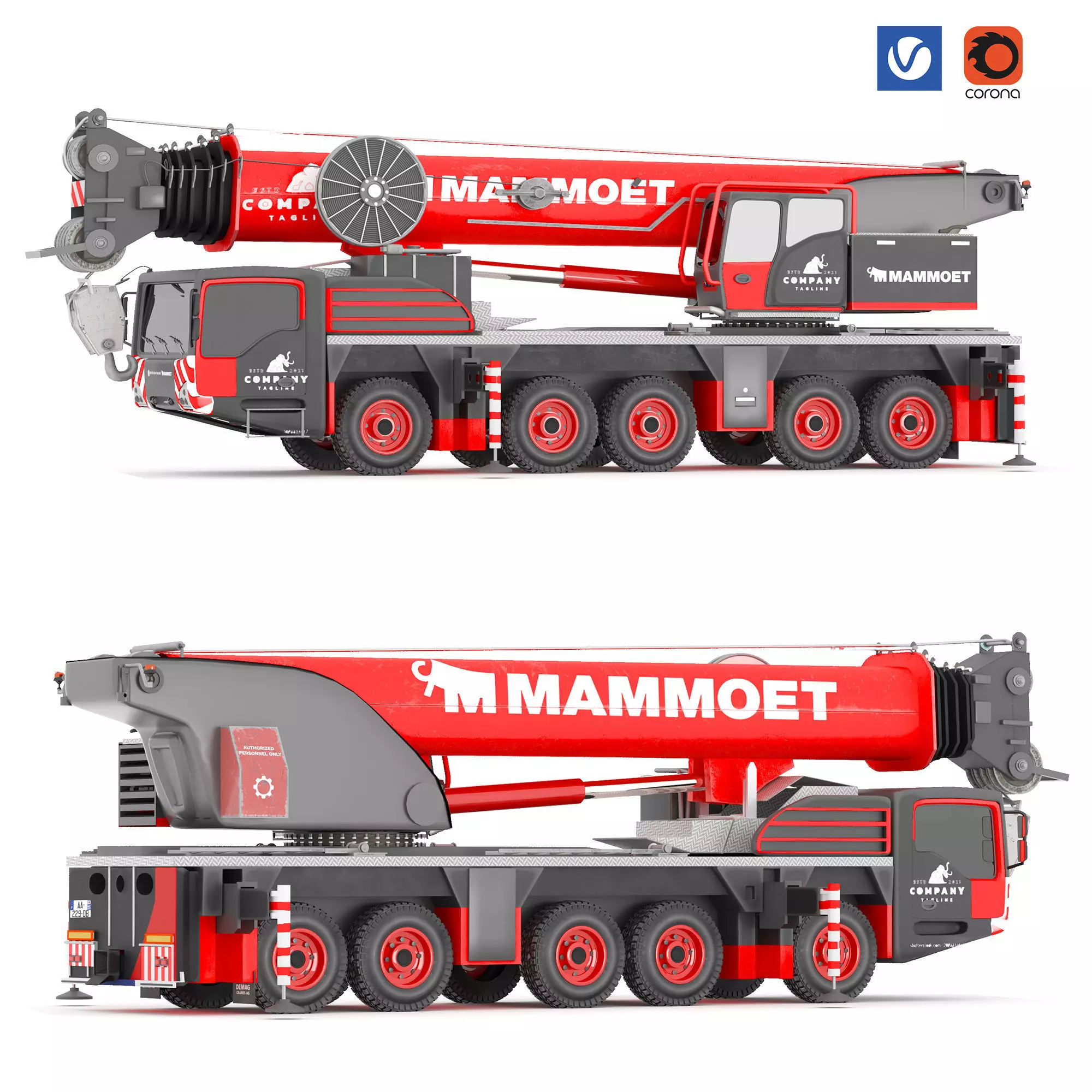 MAMMOET demag ac 220-5 crane 3D model_0