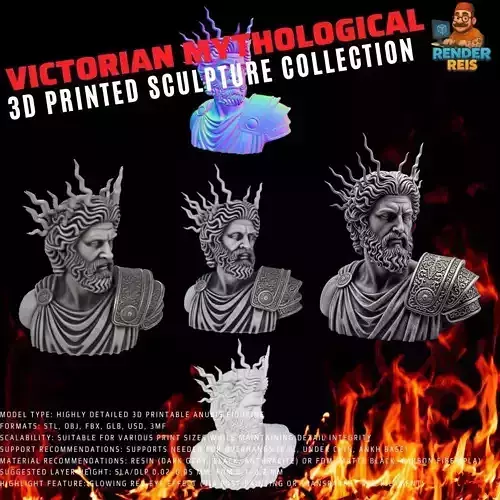 Mighty Zeus Bust   Ancient Greek God Statue