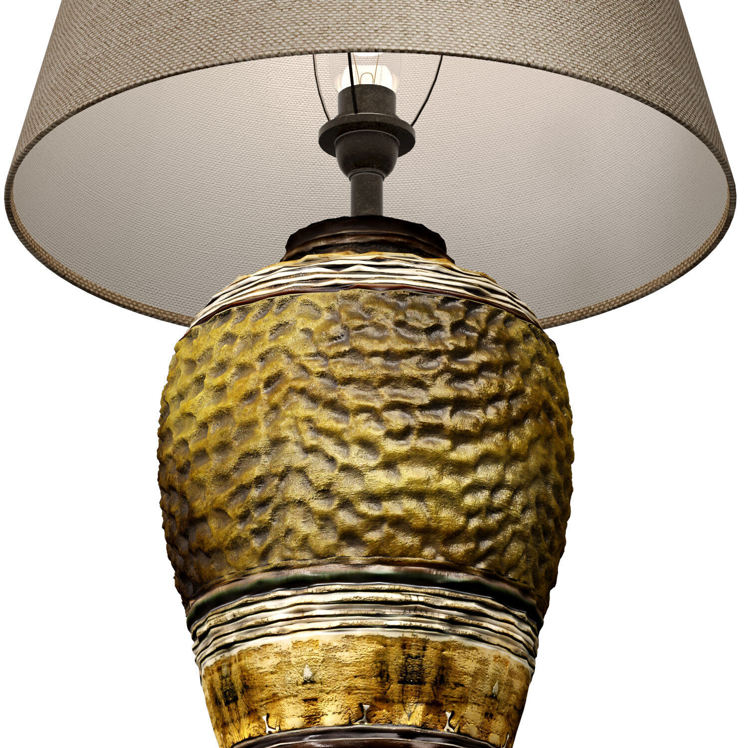 Rustic Style Aged Provence Country Nightstand Table Lamp 3D model_2