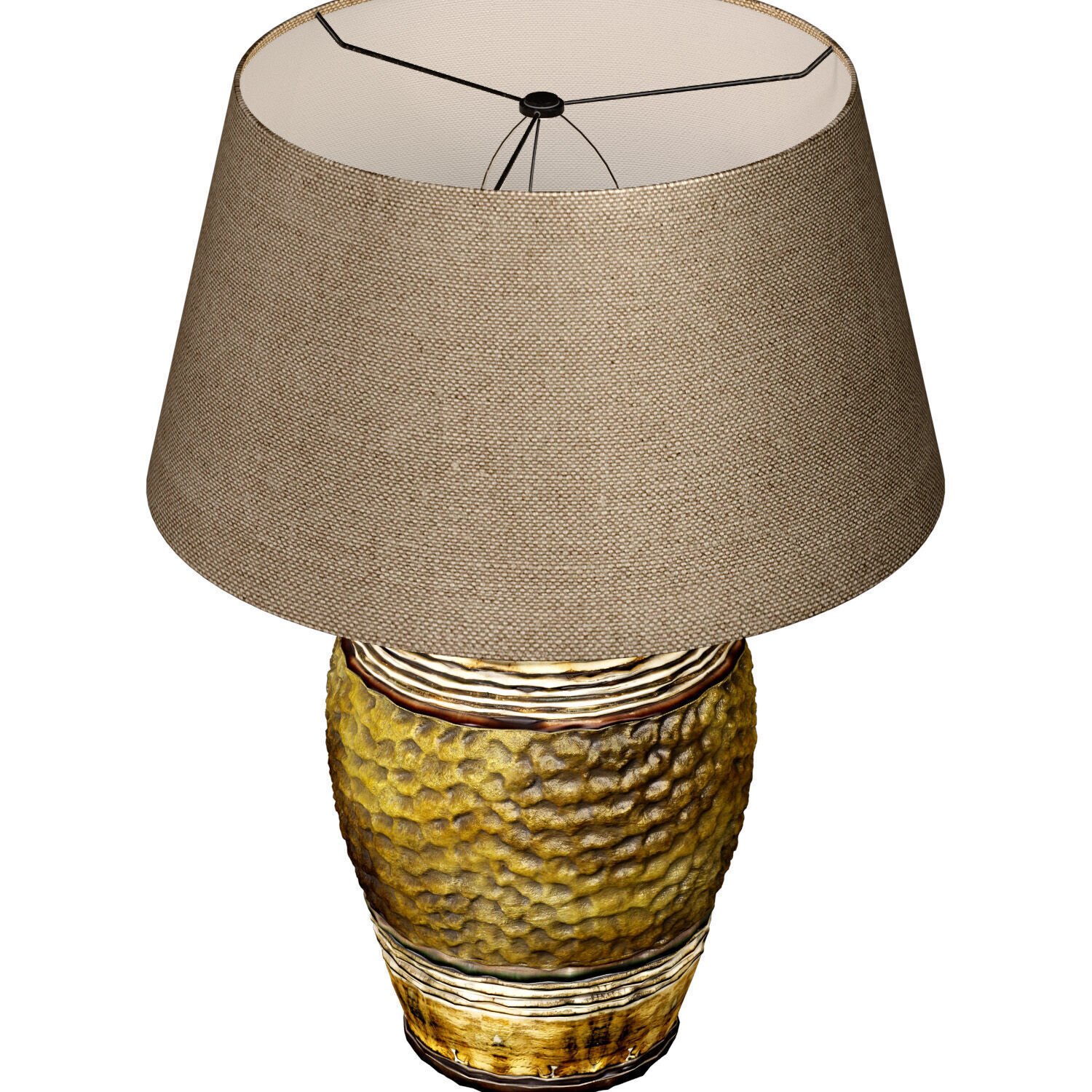 Rustic Style Aged Provence Country Nightstand Table Lamp 3D model_3