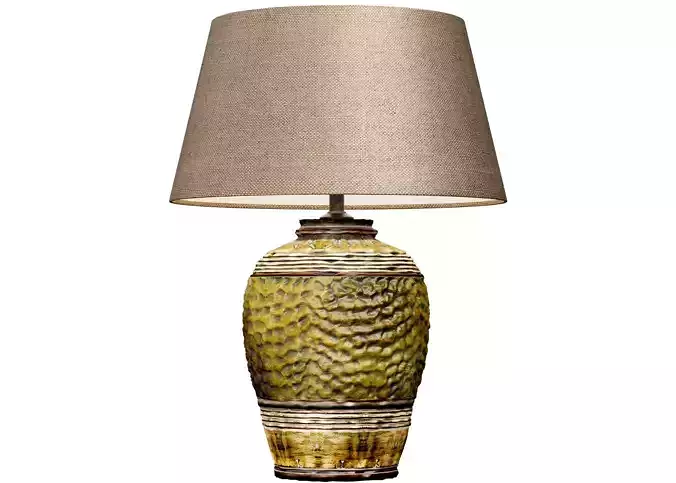 Rustic Style Aged Provence Country Nightstand Table Lamp 3D model