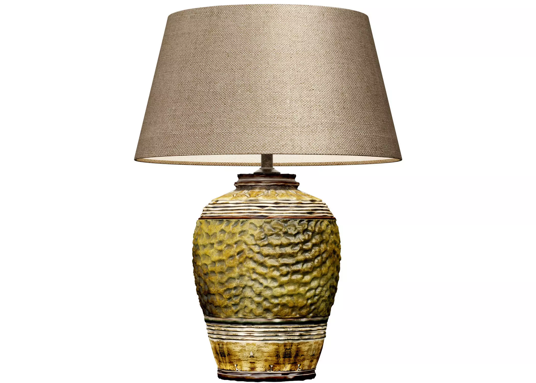 Rustic Style Aged Provence Country Nightstand Table Lamp 3D model_0