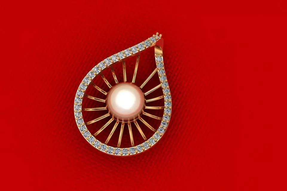 Pear Drop Pendant PPD-063-DIA 3D print model_0