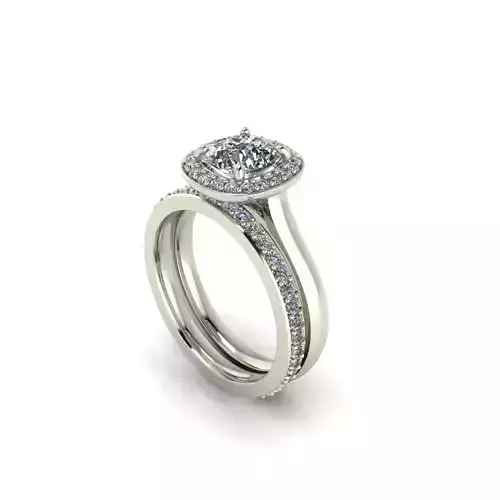 Halo Tension Wedding Diamond Ring  3D print model