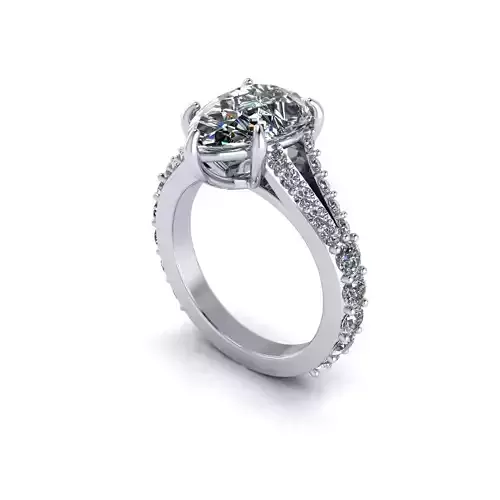 Pear Vintage Woman Wedding Ring 3D print model