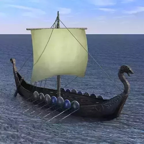Viking ship  Low-poly 3D model
