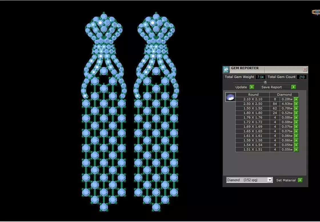 Great Crown Earring AI00016E 3D print model