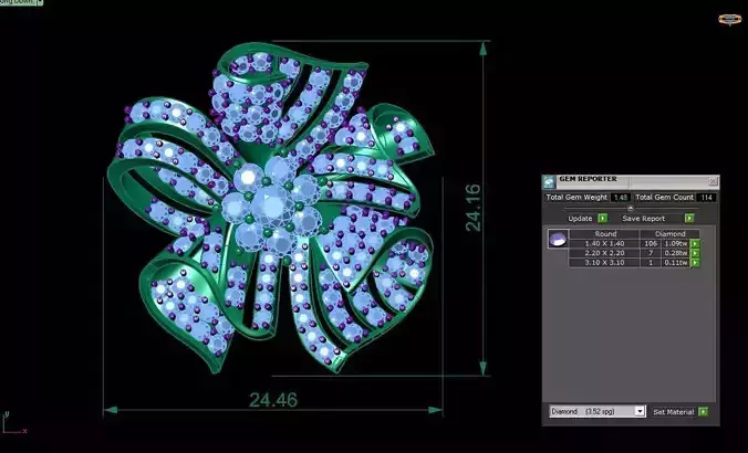 Love Flower Earring and Pendant AI00014E