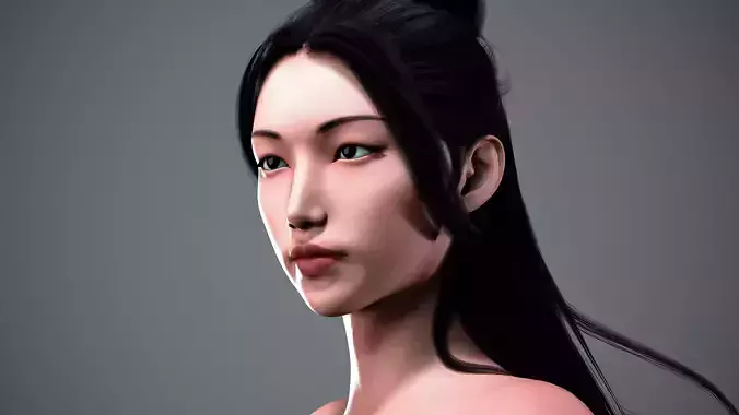 Asian Girl Game-Ready Fantasy Character