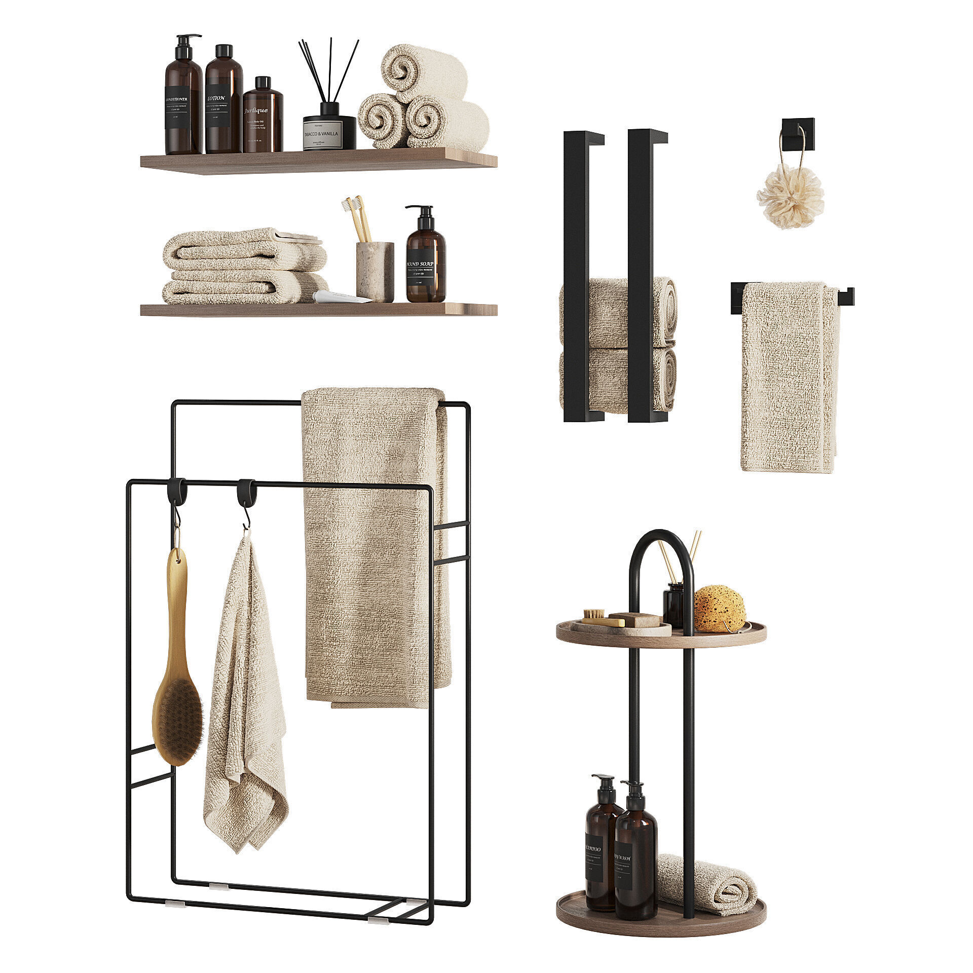 Bathroom Accessories set 3 3D model_4