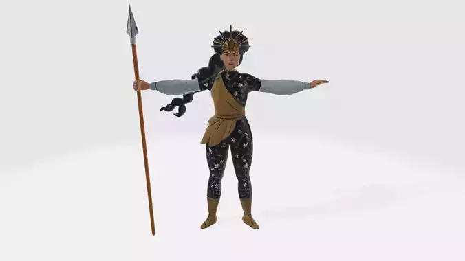 Valkyrie in T Pose Ready to Rig and Animate