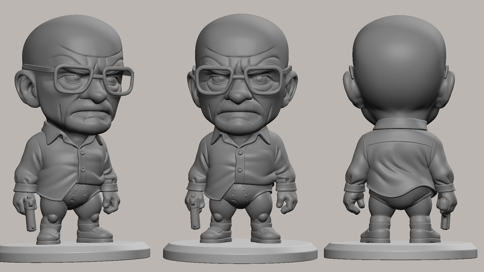 Chibi Walter White STL Figure Breaking Bad Miniature Model 3D print model_1