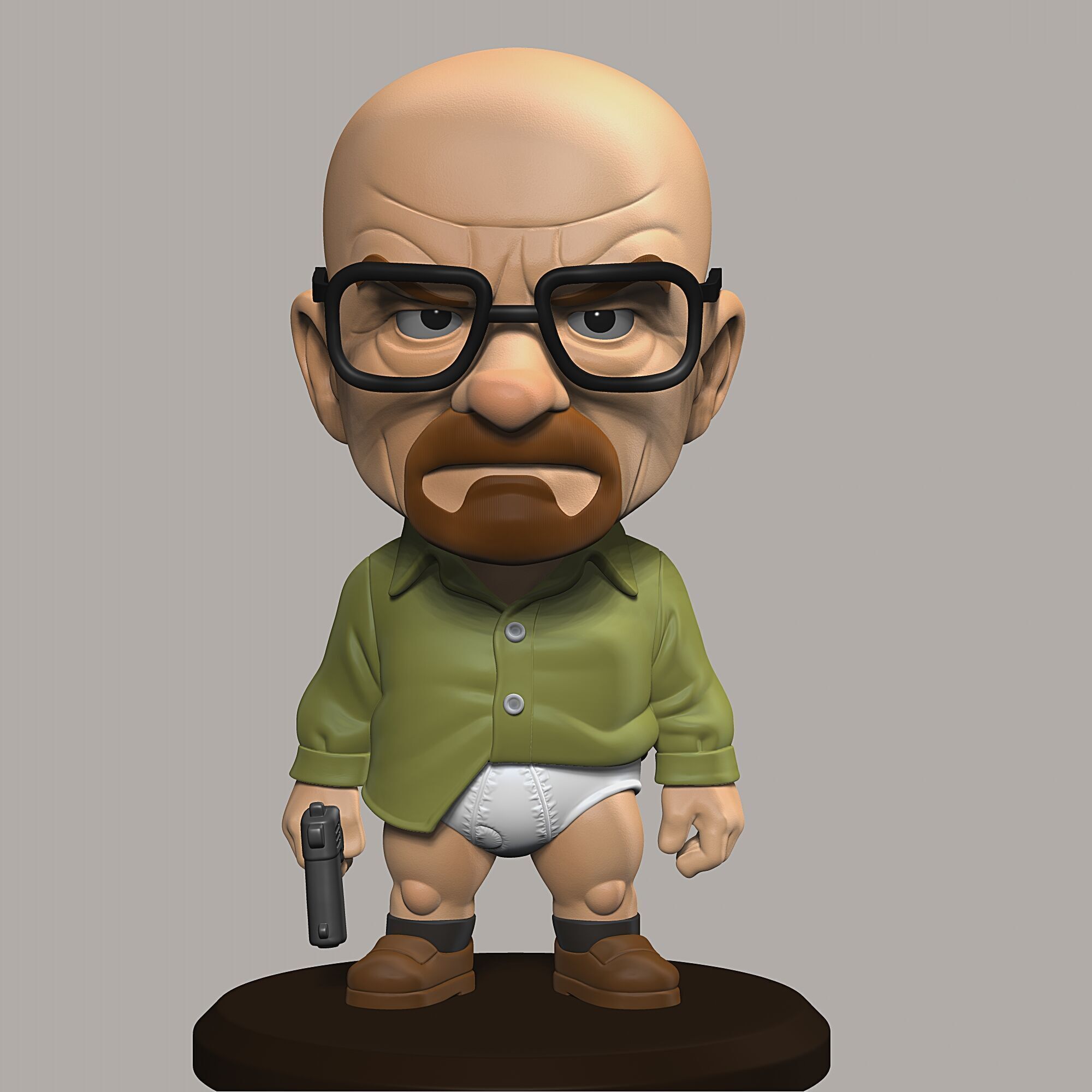 Chibi Walter White STL Figure Breaking Bad Miniature Model 3D print model_4