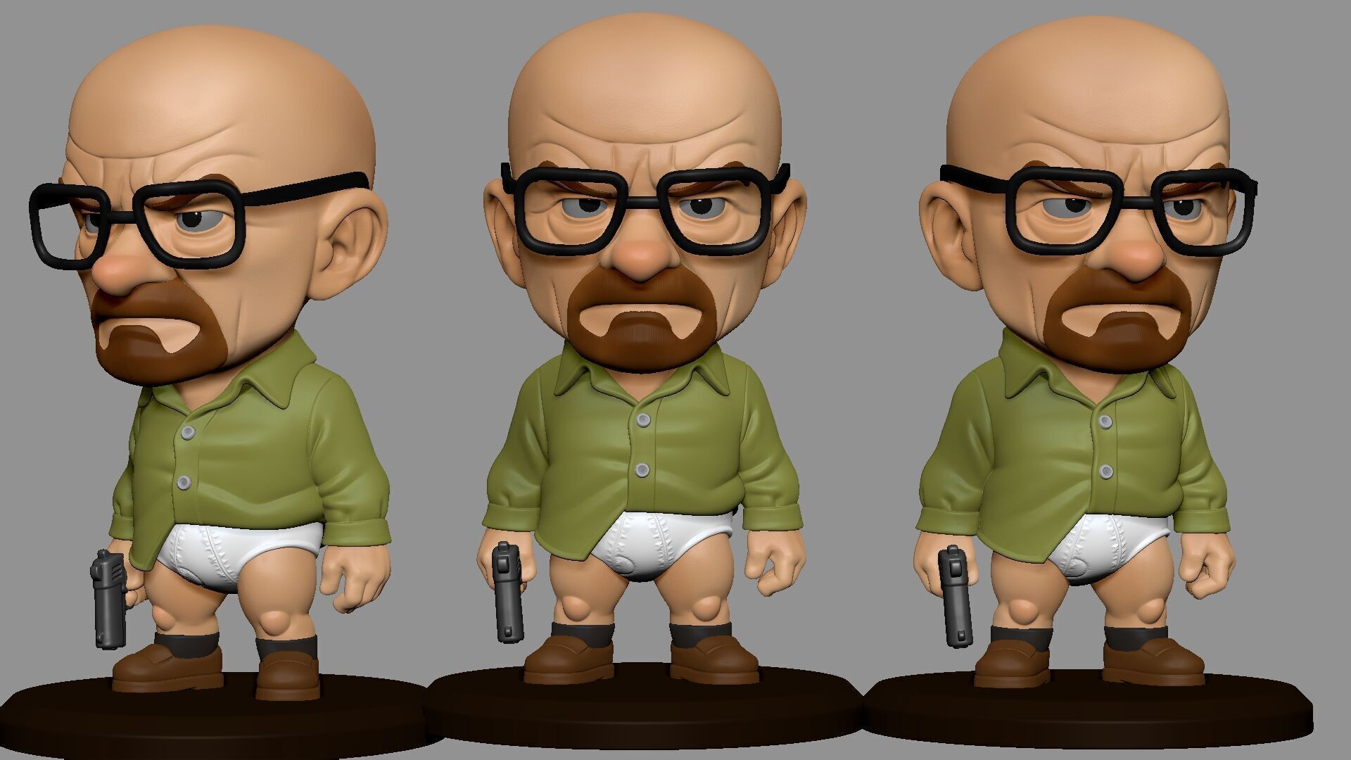Chibi Walter White STL Figure Breaking Bad Miniature Model 3D print model_7
