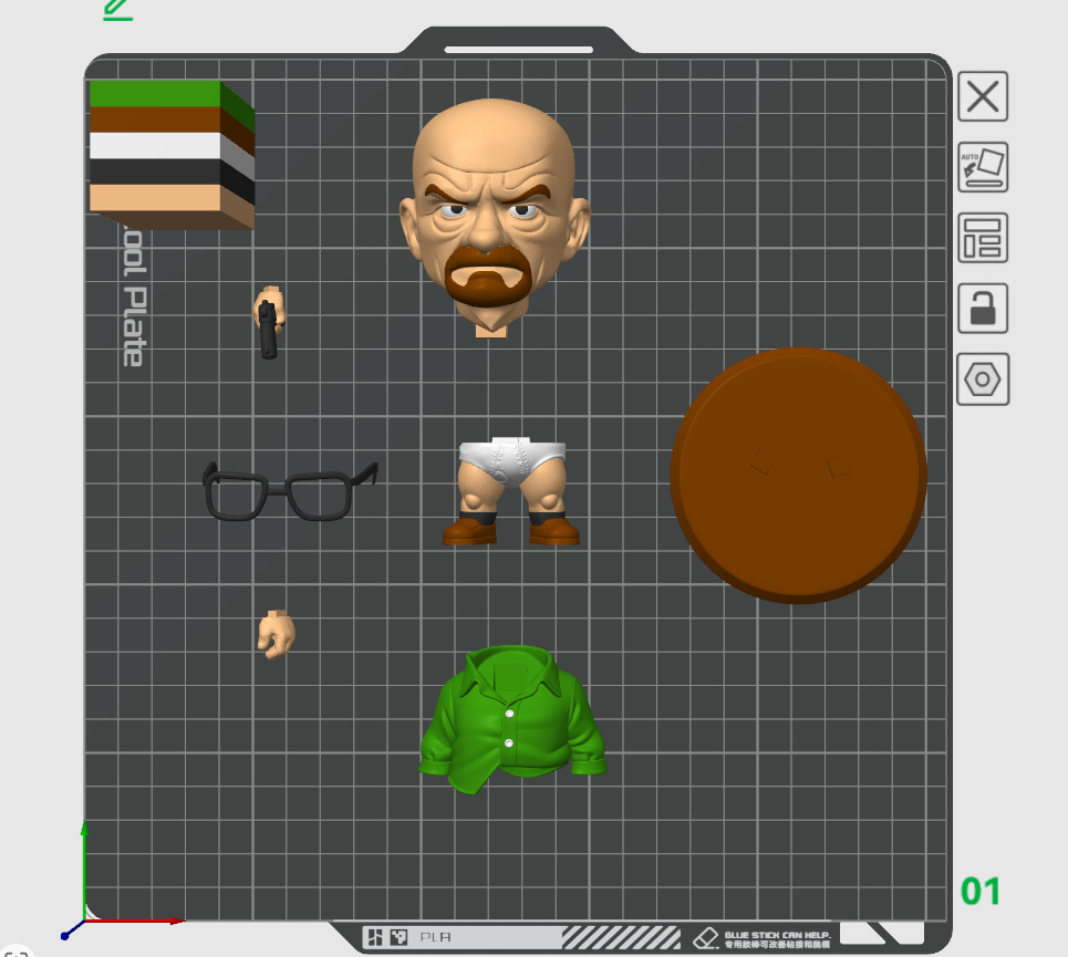 Chibi Walter White STL Figure Breaking Bad Miniature Model 3D print model_3