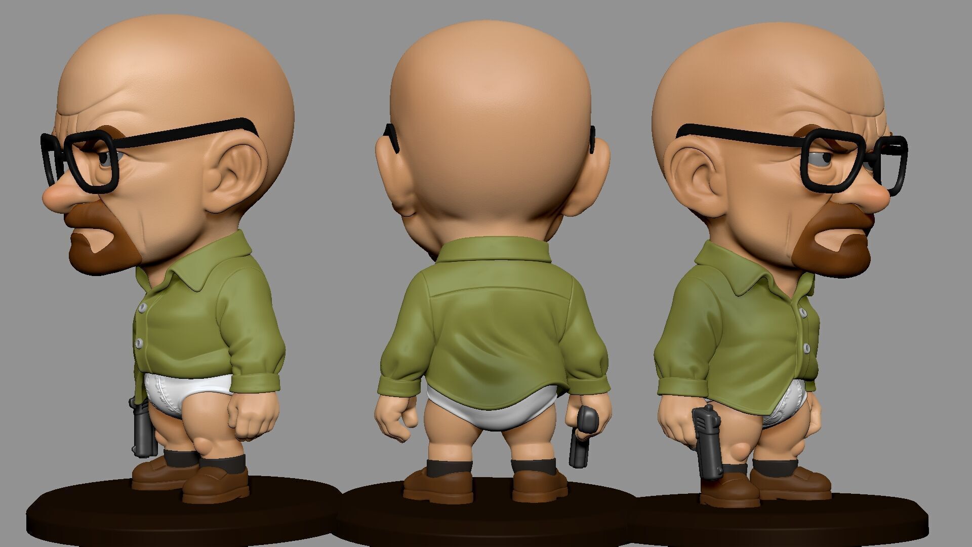 Chibi Walter White STL Figure Breaking Bad Miniature Model 3D print model_6