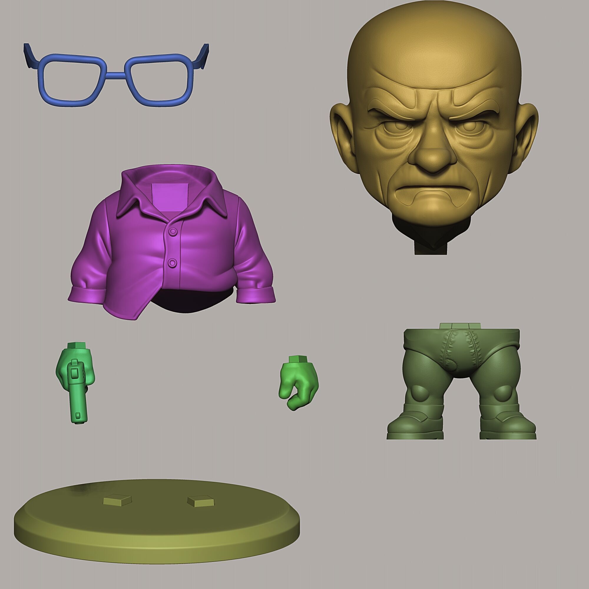 Chibi Walter White STL Figure Breaking Bad Miniature Model 3D print model_2