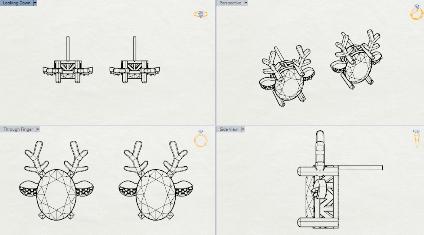 Deer-shaped jewelry earrings je0097 3D print model_19