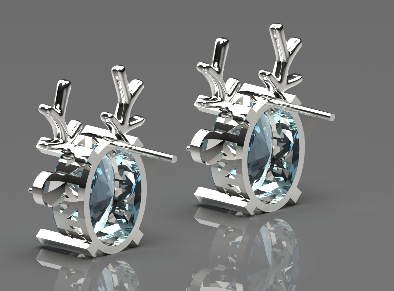 Deer-shaped jewelry earrings je0097 3D print model_15