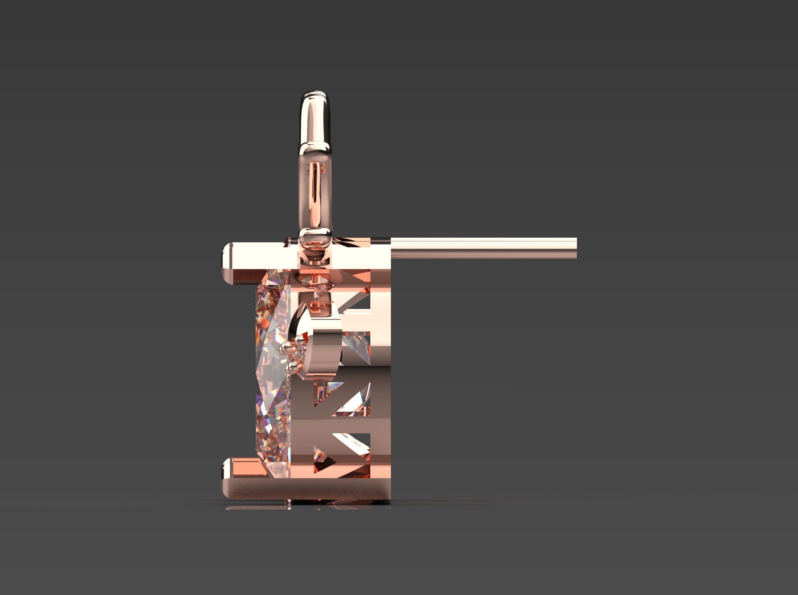 Deer-shaped jewelry earrings je0097 3D print model_2