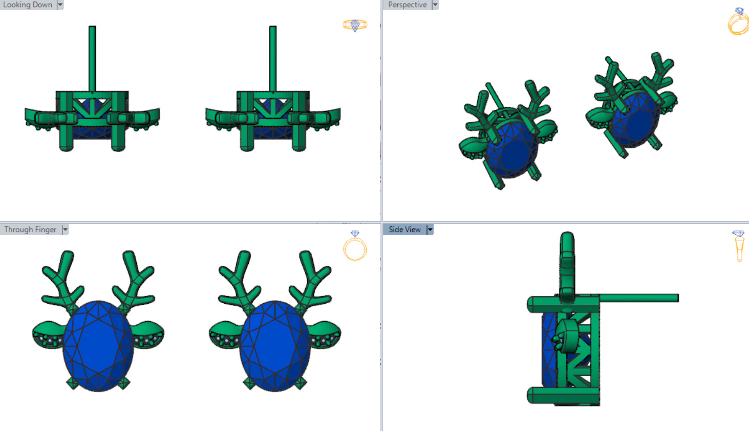 Deer-shaped jewelry earrings je0097 3D print model_24