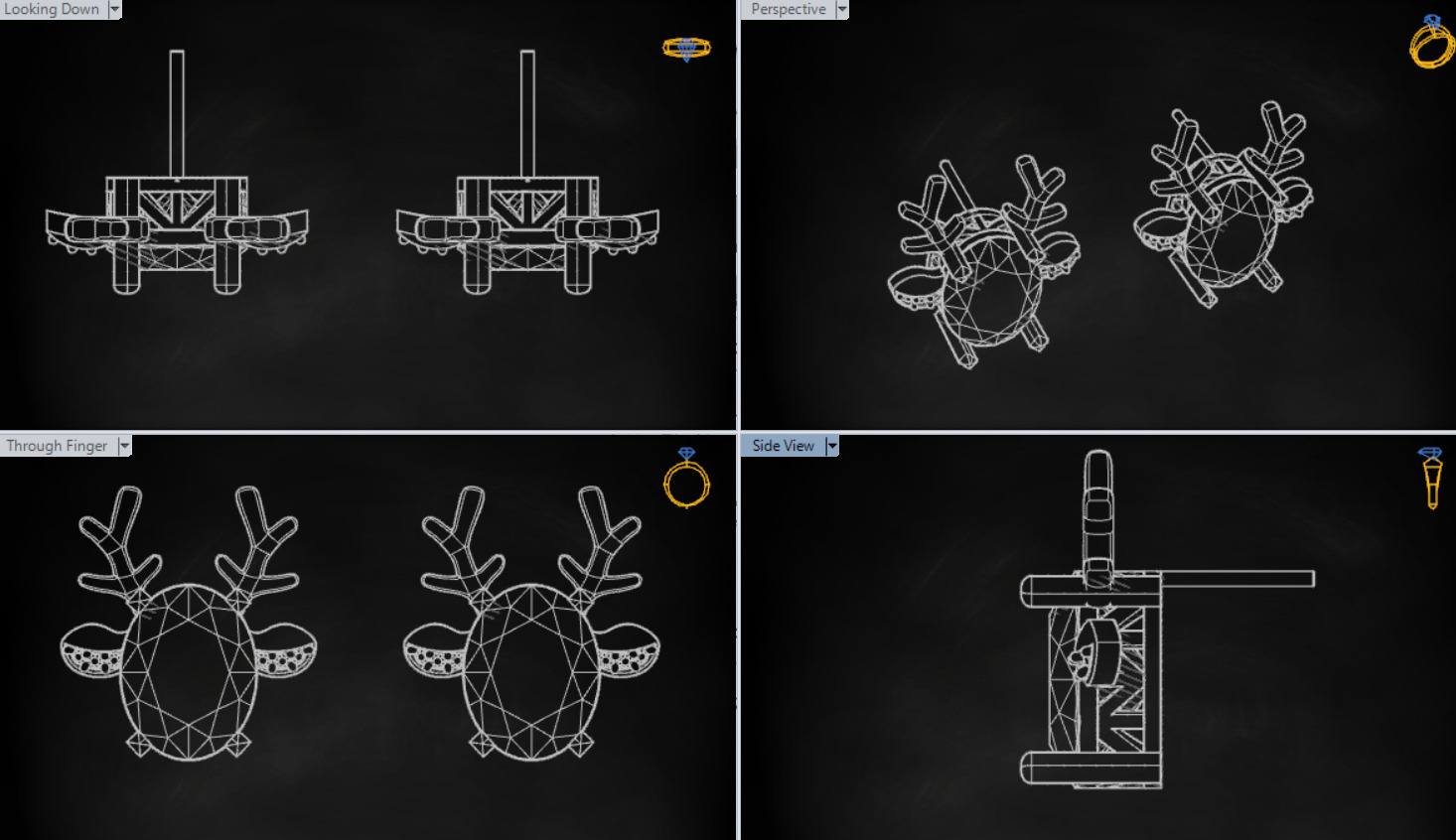 Deer-shaped jewelry earrings je0097 3D print model_25