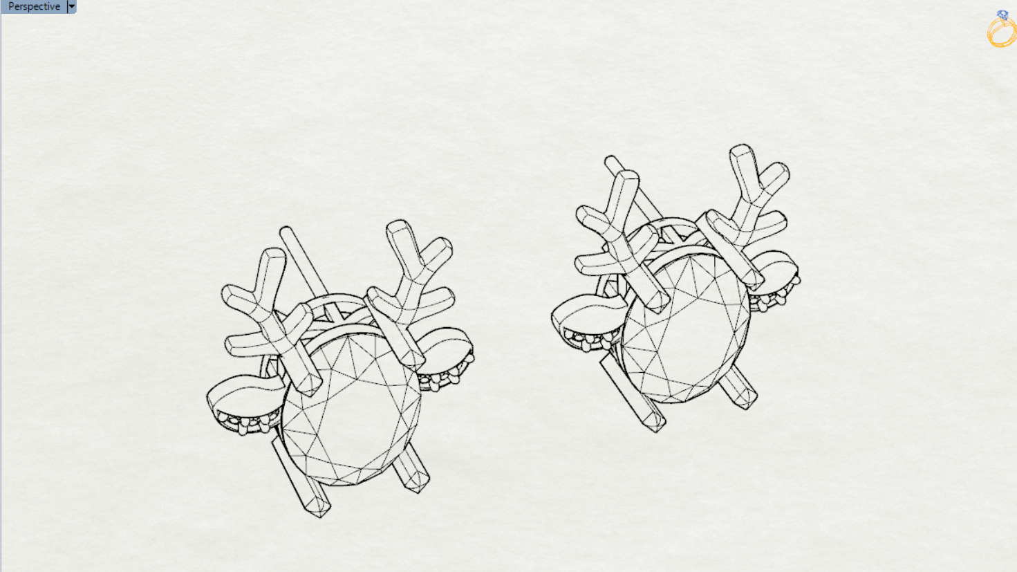 Deer-shaped jewelry earrings je0097 3D print model_20