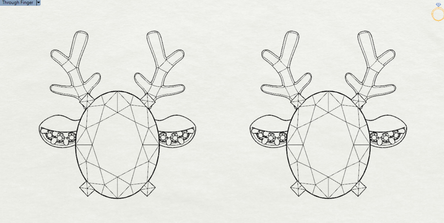 Deer-shaped jewelry earrings je0097 3D print model_22