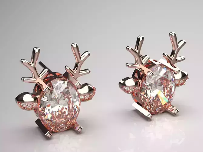 Deer-shaped jewelry earrings je0097 3D print model Deer-shaped jewelry earrings je0097 3D print model