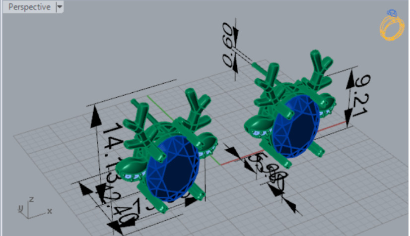 Deer-shaped jewelry earrings je0097 3D print model_8