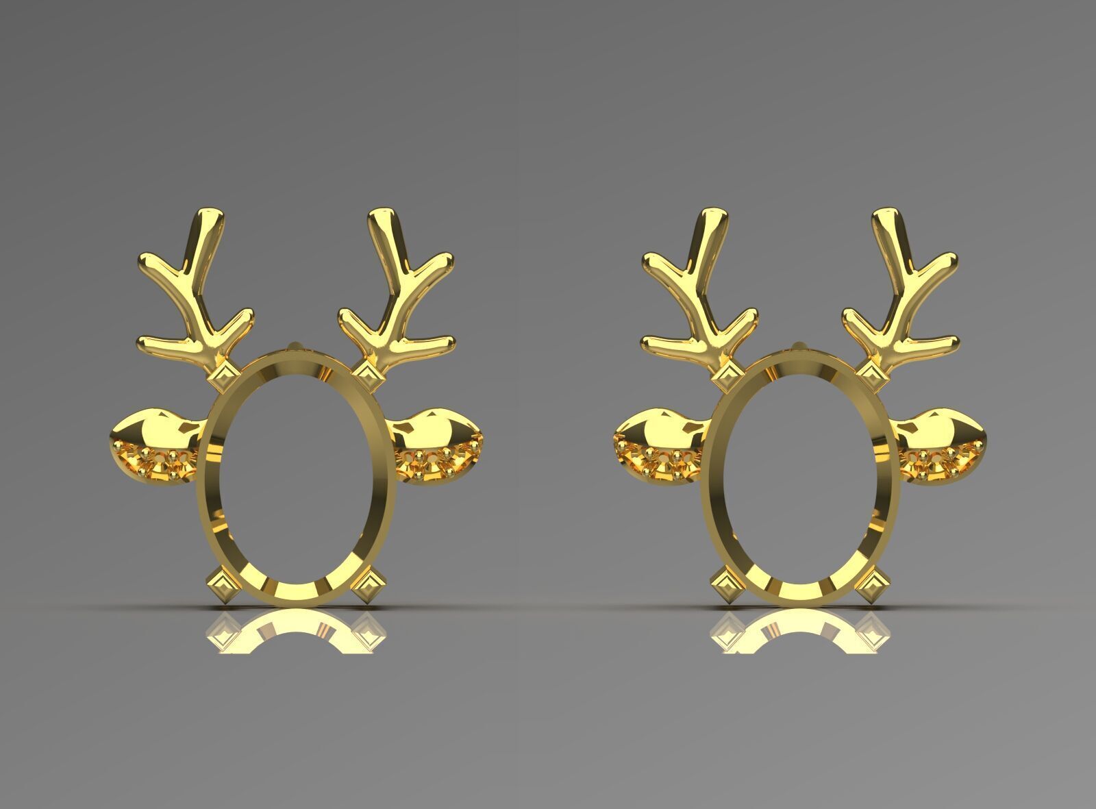 Deer-shaped jewelry earrings je0097 3D print model_18