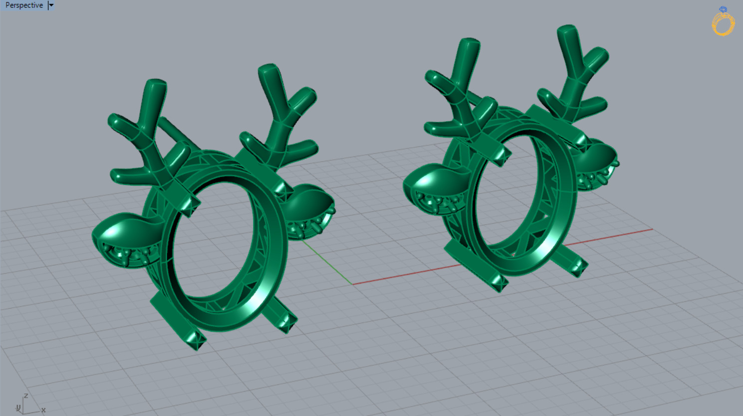 Deer-shaped jewelry earrings je0097 3D print model_5