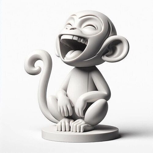 99 Laughing Monkey 3D Printed Full Figure Statue 3D print model