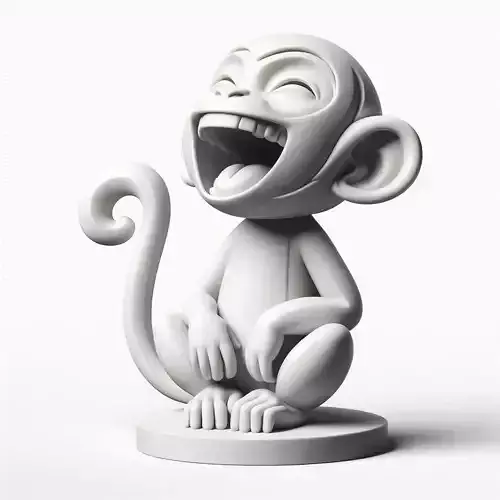 99 Laughing Monkey 3D Printed Full Figure Statue