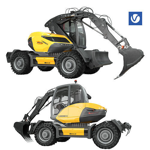 Excavator Mecalac 11mwr 3D model