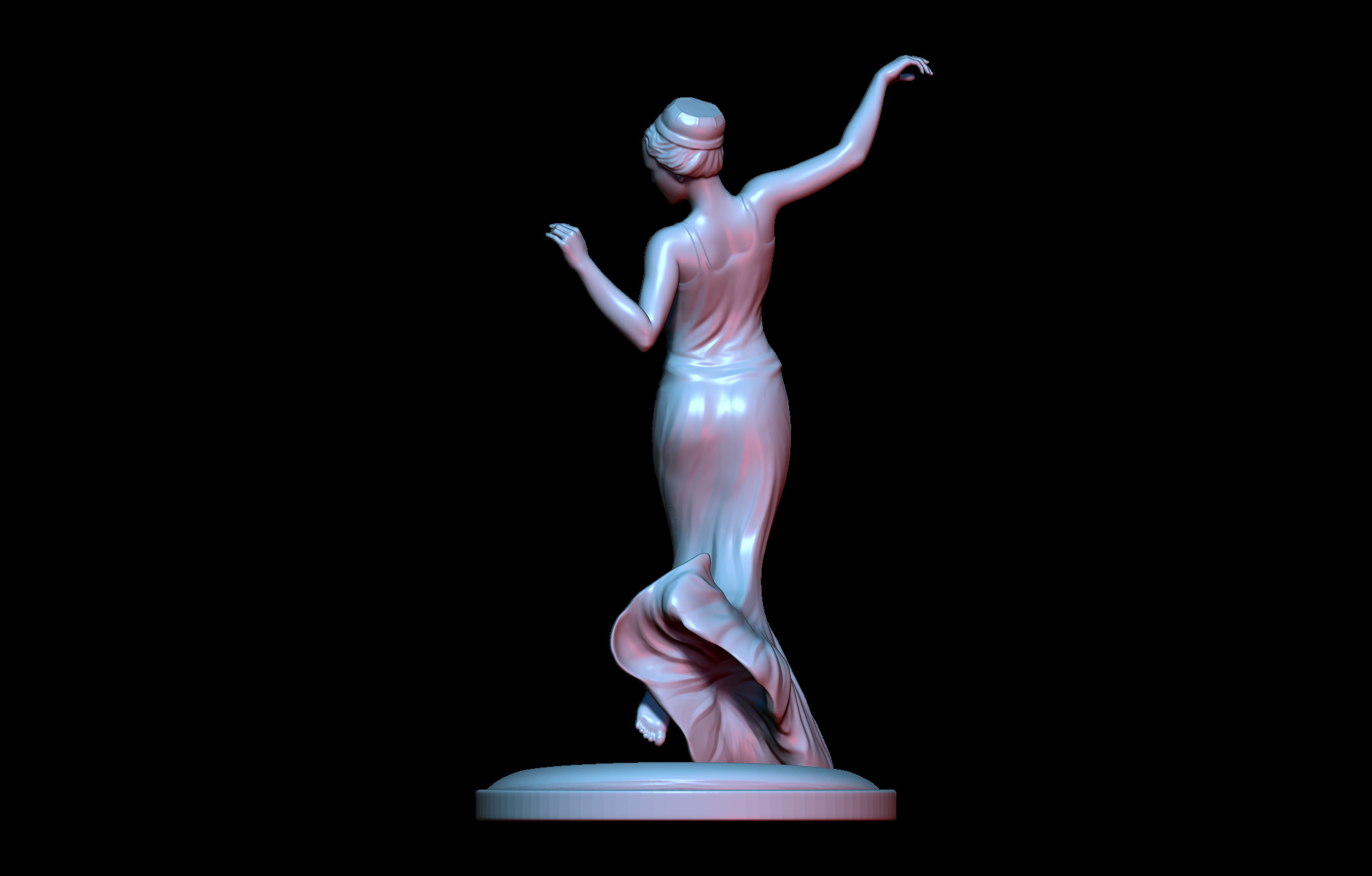 Elegant Female Dancer Figurine  3D Printable STL  3D print model_5