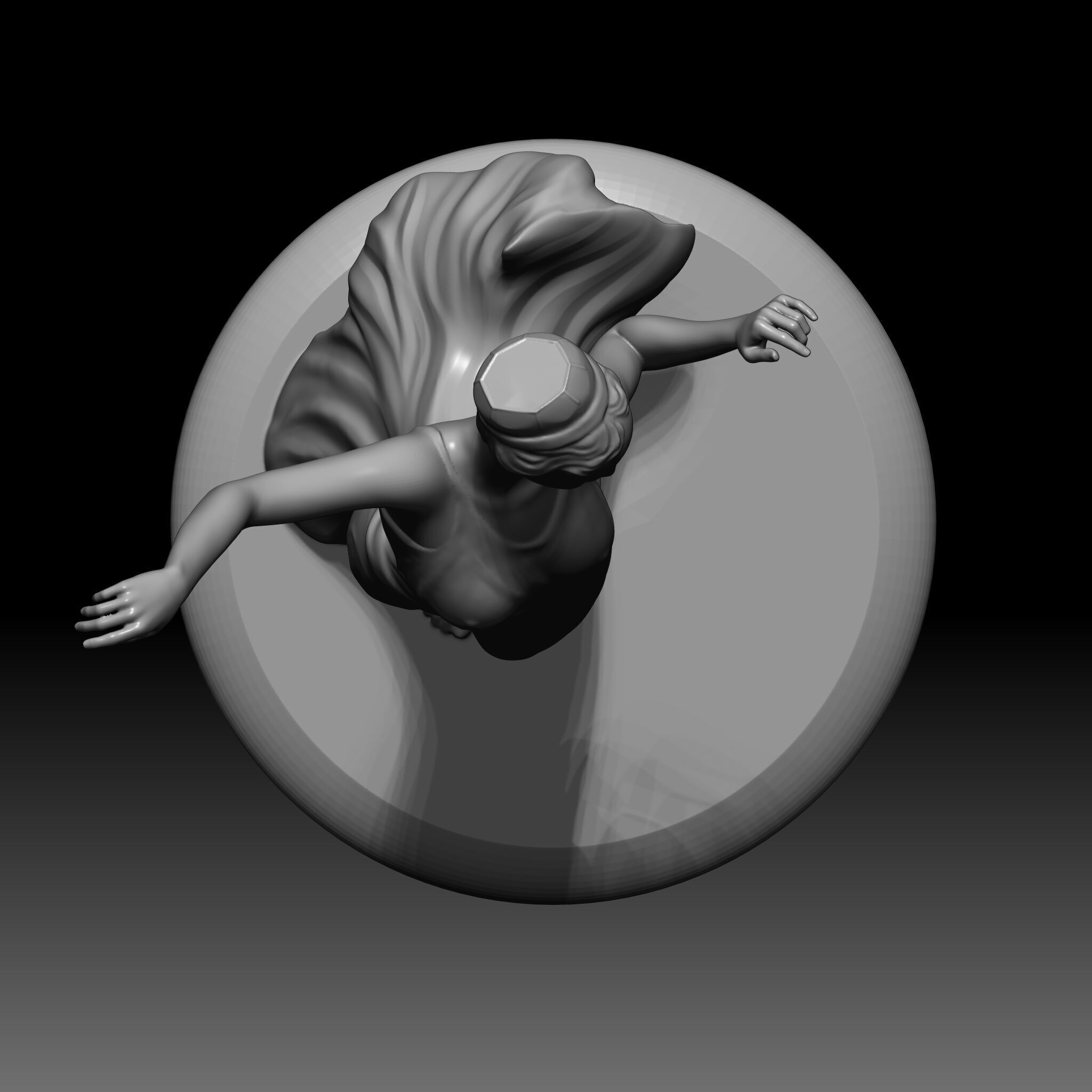 Elegant Female Dancer Figurine  3D Printable STL  3D print model_12
