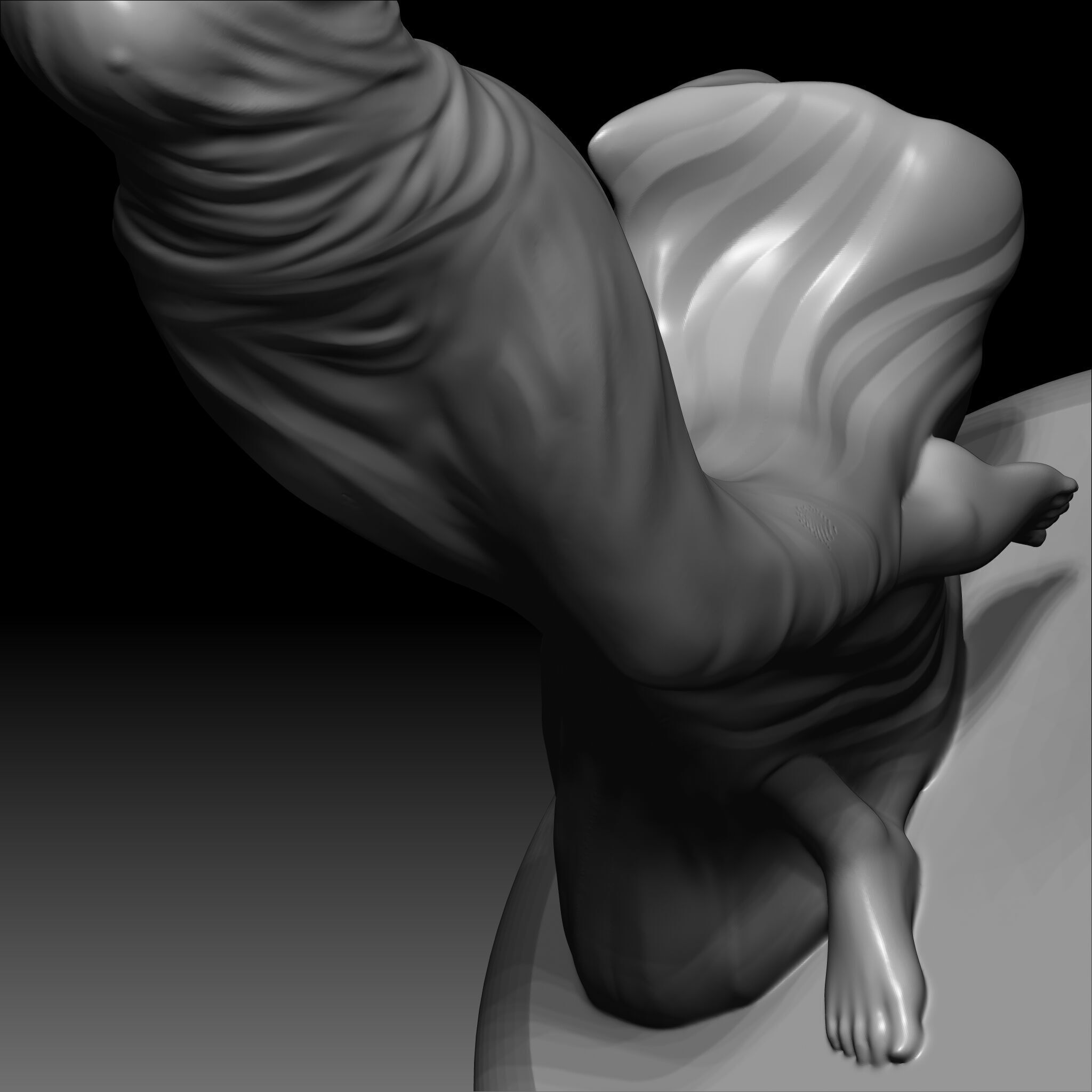 Elegant Female Dancer Figurine  3D Printable STL  3D print model_15