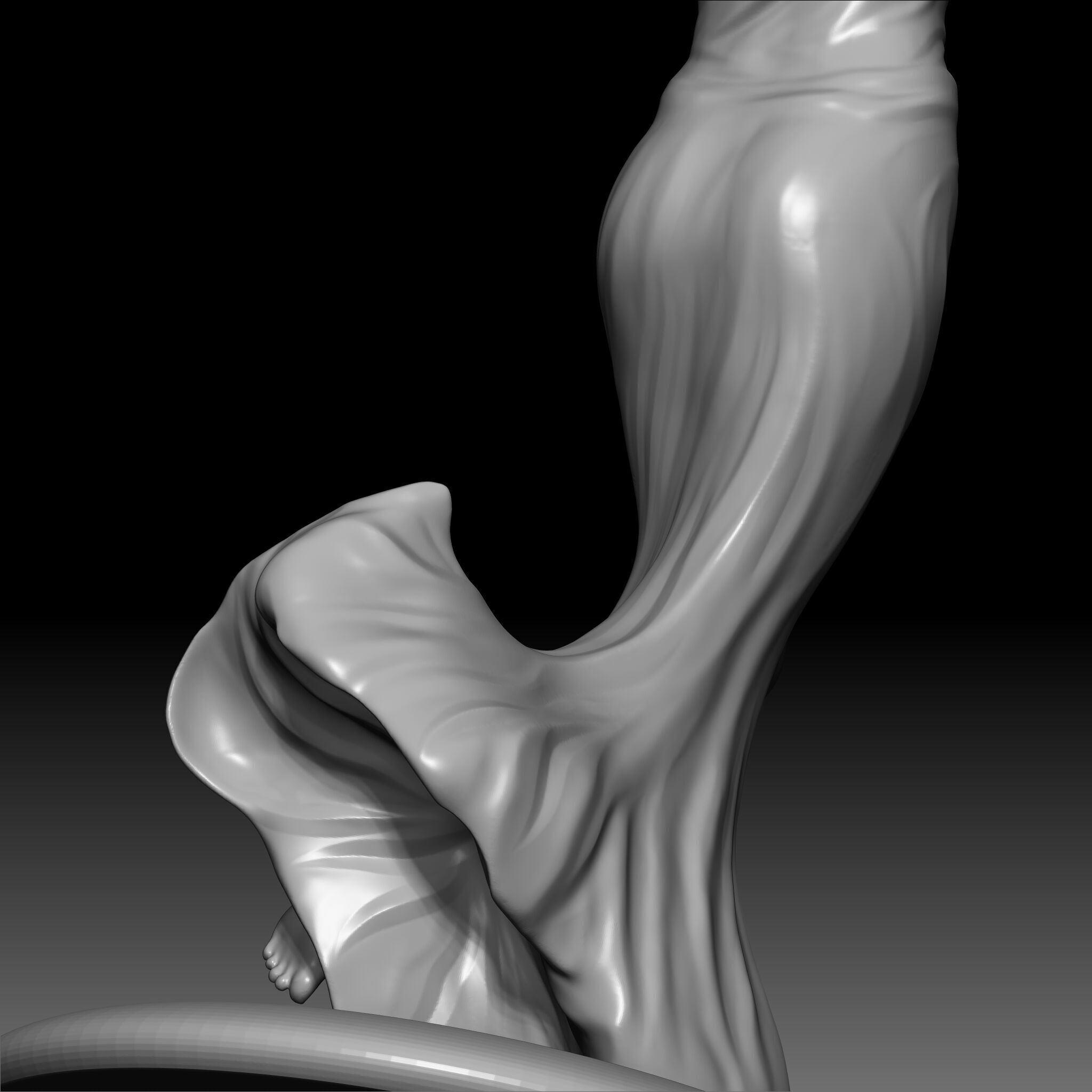 Elegant Female Dancer Figurine  3D Printable STL  3D print model_16