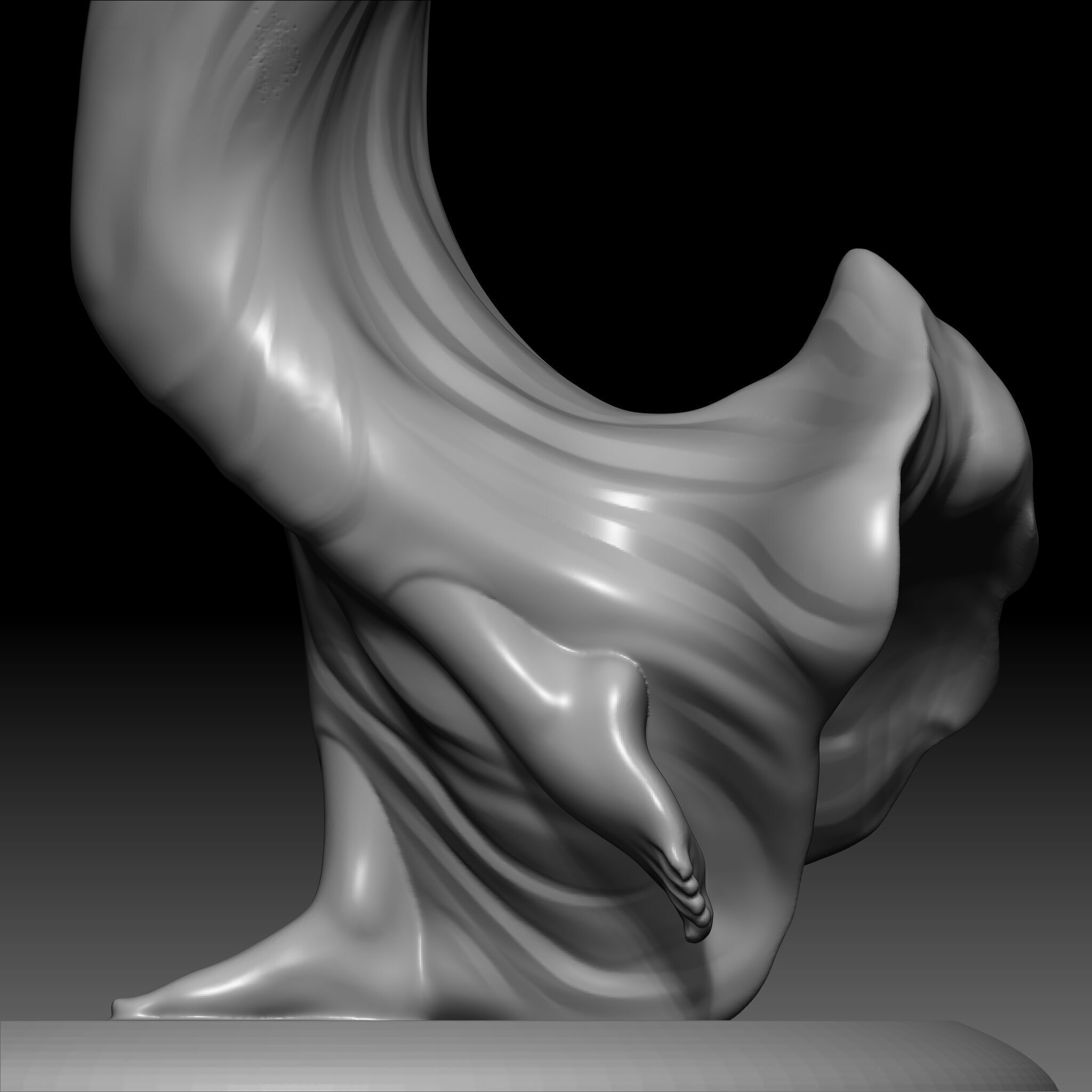 Elegant Female Dancer Figurine  3D Printable STL  3D print model_11