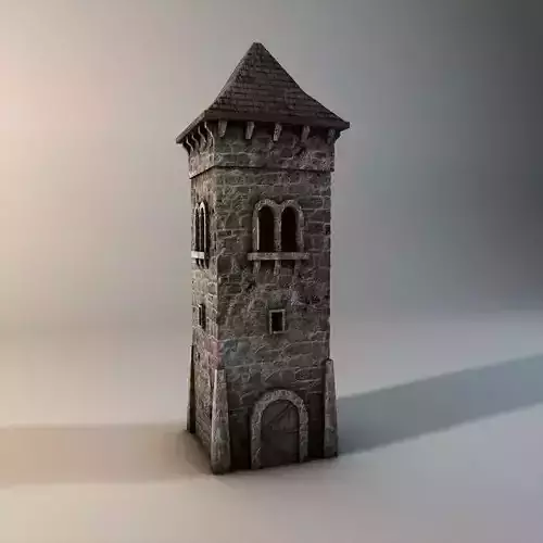 Low poly stone tower Low-poly 3D model Low poly stone tower Low-poly 3D model