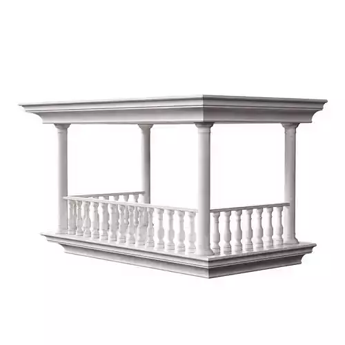 Classic Marble Balcony with Petite Marble Balusters