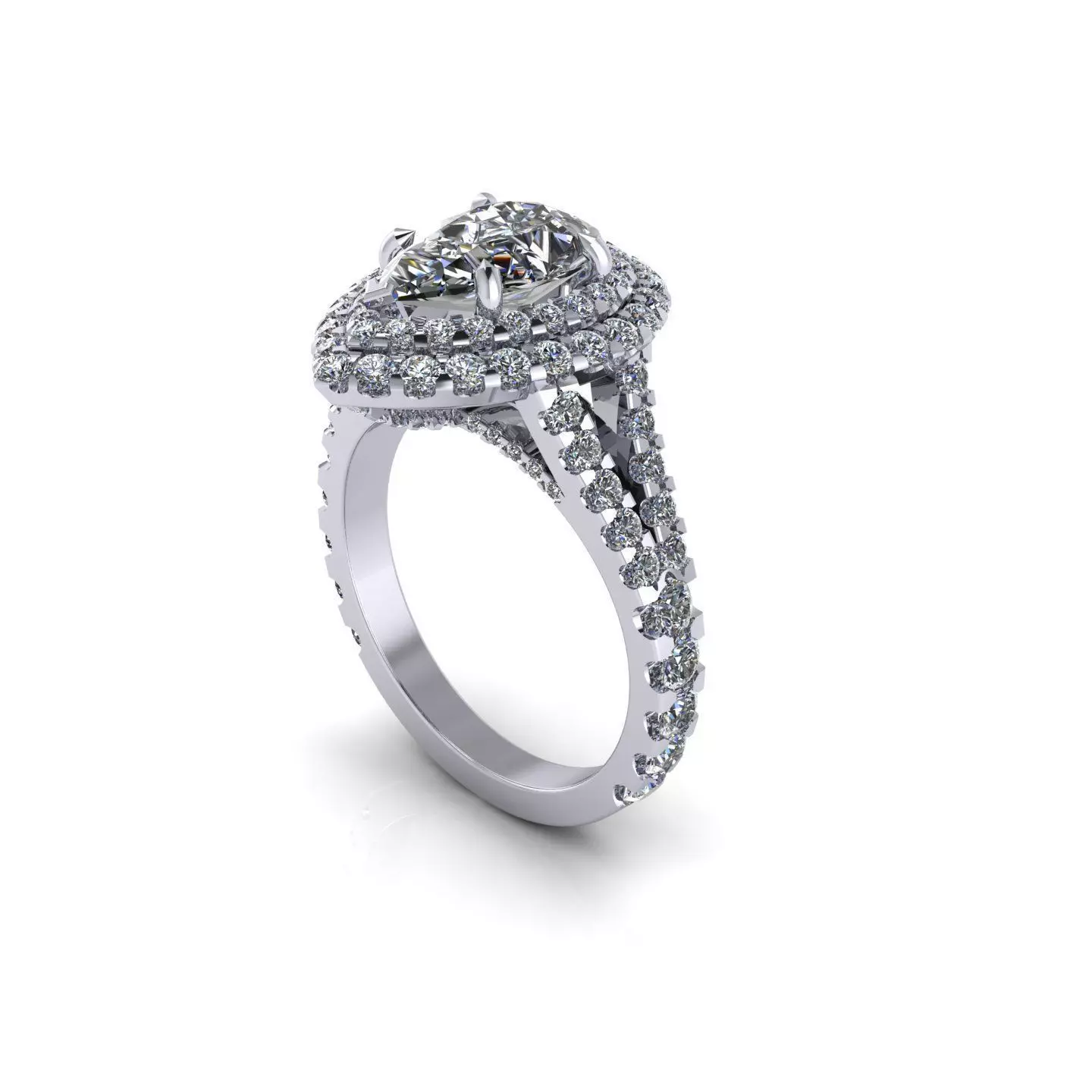 Pear Vintage Woman Wedding Ring Pav V6 3D print model
